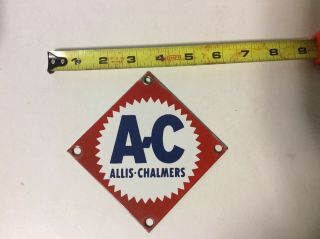Vintage Allis Chalmers Porcelain Sign 6 " X 6 " Tractor A - C Emblem
