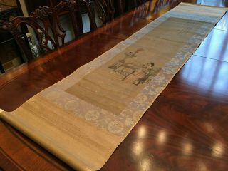 A Large Chinese Qing Dynasty Scroll Painting On Paper,  Artist Signed 1.