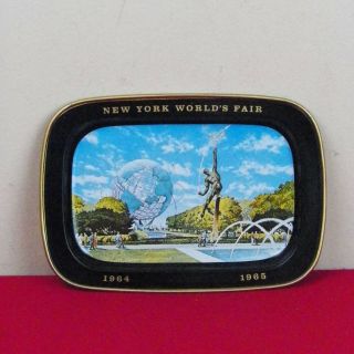 Worlds Fair 1964 - 65 Metal Tray York City Souvenir Vintage Us Steel 5 " X7 "