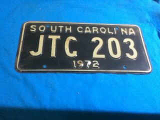 License Plate Tag South Carolina Sc 1972 Jtc 203 Vintage Rustic