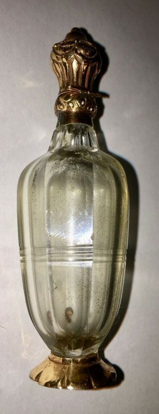 French 18k Gold & Glass Perfume Bottle 1800s
