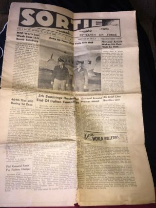 Vintage Ww2 May 6,  1945 Sortie 15th Air Force Newspaper Printed In Italy