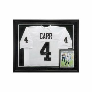 Derek Carr Autographed Oakland Raiders Framed Jersey (psa Dna)