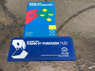 Vintage ‘78 Discovery Toys Think - It - Through Tiles/book 2 Matching Shapes Sorting