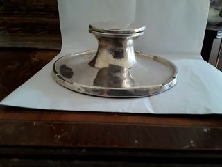 LARGE Solid Silver CAPSTAN INKWELL BY ELKINGTON AND CO BIRMINGHAM 1919 2