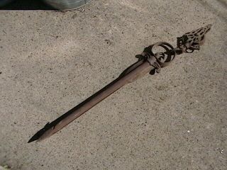 Antique Nellis Hay Spear Harpoon Primitive Barn Farm Tool With Cast Iron Pulley