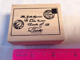 Stampa Rosa Tin Can Mail Vintage Letter Postal Mark Italy Rubber Stamp Not Inked