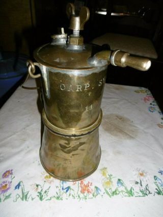 Antique Brass Miners Carbine Lamp
