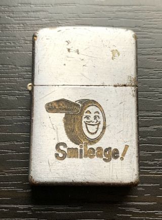 Rare 1950 - 57 Zippo Lighter - B.  F Goodrich “smileage “ - Chrome Collectible