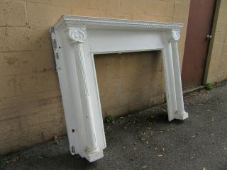 ANTIQUE CARVED OAK FIREPLACE MANTEL 67.  5 X 50.  75 ARCHITECTURAL SALVAGE 2
