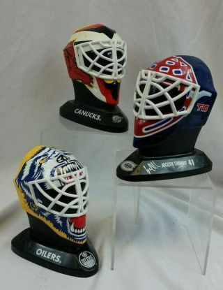 Nhl Mcdonalds Mini Hockey Goalie Masks 1996 Canadiens Canucks Oilers
