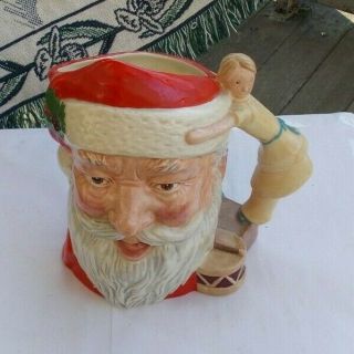 Vintage Large 8 " Royal Doulton Santa Claus Mug Toby Jug D6668 Drummer Boy Handle