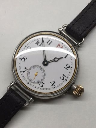 1918 Longines 13.  34 Borgel Sterling Silver Ww1 Officers Trench Watch 35mm