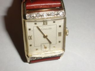 Vintage Jaeger Lecoultre 17 Jewels Mens Watch 14k Gold Diamonds Apex Case Runs