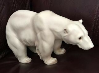 Vintage Ceramic Polar Bear Figurine 11” Long 2