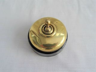 Vintage Brass & Ceramic Dolly Light Switch By Wandsworth - Old Antique