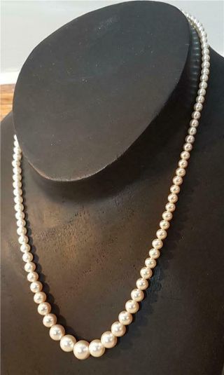 Vintage Faux Pearl Necklace Rosita Sparkly clasp Lovely 42cm 3