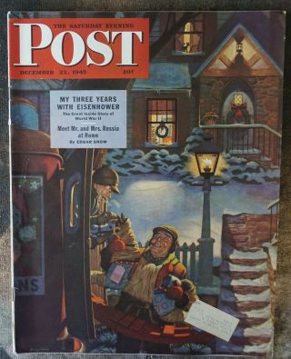 Vintage Christmas Issue Of Saturday Evening Post From Dec.  22,  1945