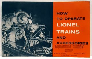 How To Operate Lionel Trains And Accessories Instruction Book 1960