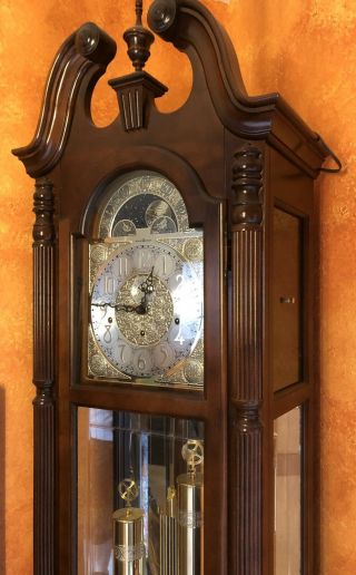 Howard Miller Antique Three Chime Weighted Grandfather Clock,  Model 610 - 919