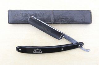 Vintage C1900s Elmo O.  G & Co Ltd Germany Cut Throat Shaving Razor,  Named Case