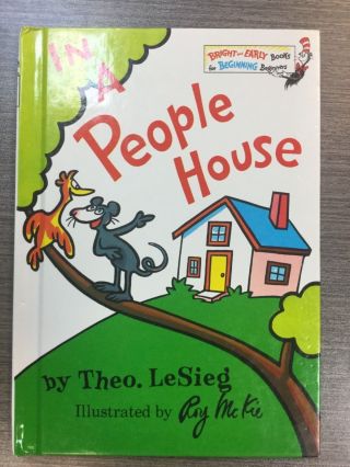 In A People House By Theo Lesieg Dr.  Seuss Bright Early Books 1972 First Edition
