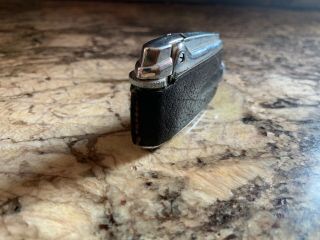 Vintage RONSON VARAFLAME PREMIER Cigarette Lighter Black Leather Wrap 2