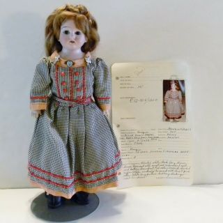 Antique Cuno & Otto Dressel German Bisque Doll 12 " Cloth & Leather Body W/record
