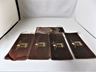 Group Of 5 Vintage Dunhill London Pipe Bags Socks