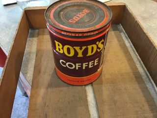 Vintage Boyd’s Coffee Can/tin 2 Lbs W/lid