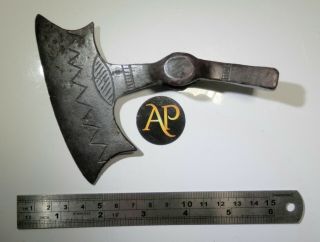 Very Rare Early Anglo - Scandinavian Viking Shield - Maiden Axe Hatchet Decorated