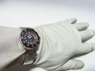 Tag Heuer Black Red Formula 1 F1 Mid Unisex 37.  5mm Swiss Watch WA1214 SS Band 2