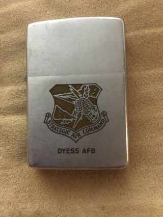 Early Strategic Air Command Zippo Lighter Outside 5 Barrel Hinge Dyess Afb