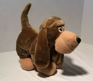 Pooch Patrol Dog Plush,  Tonka 1990 Hides,  Shows Teeth,  Stuffed Brown Tan Hound