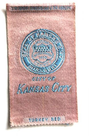 Vintage C.  1910 Turkey Red Tobacco Cigarette Silk City Of Kansas City