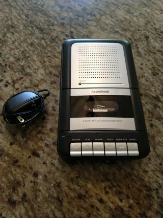 Vtg Radio Shack Portable Cassette Tape Recorder Dc Battery W/ Ear Phone