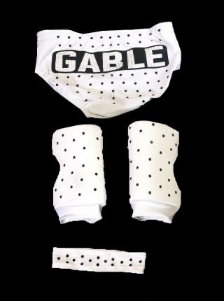 WWE CHAD GABLE RING WORN HAND SIGNED WRESTLING GEAR WITH PHOTO PROOF AND 1 2