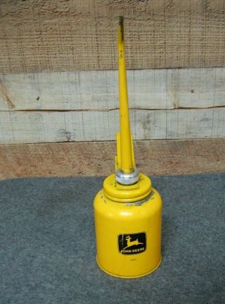 Vintage John Deere Yellow Trigger Oiler Oil Can Jd92 Eagle Metal Can Usa