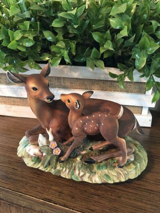 Vintage Home Interior Masterpiece Porcelain Deer Fawn Homco Figurine