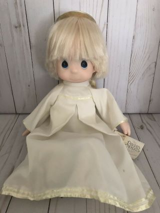 Vintage Precious Moments Timmy Guardian Angel Doll Gold Halo 15 "