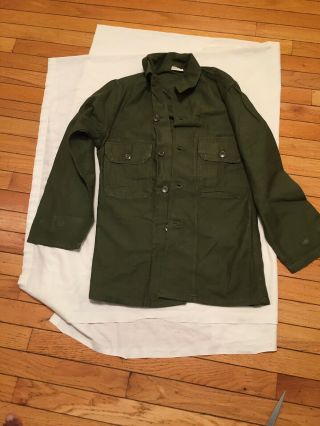 Vintage Vietnam Us Army Sateen Shirt Og 107 Size 13.  5 X 30
