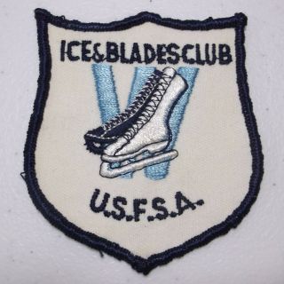 Rare Vtg Ice & Blades Club United States Figure Skating Association Sew On Patch