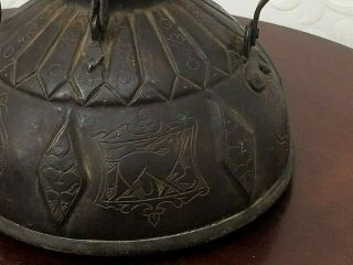 ANTIQUE 19THC MIDDLE EASTERN ISLAMIC ENGRAVED COPPER DALLAH TEA/COFFEE POT 3