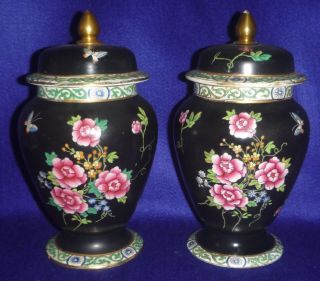 Antique Maling Rose Temple Vases (c 1913)