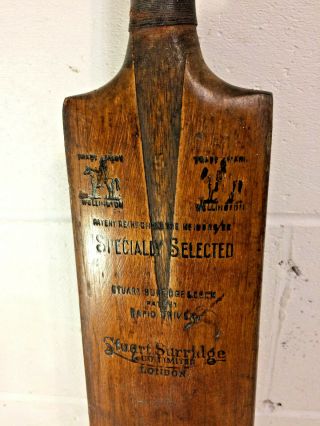Antique Vintage Stuart Surridge English Cricket Bat