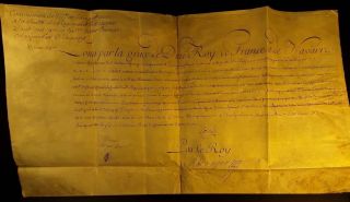 King Louis Xv Autograph On Parchment - Reformed Camp Marshal 
