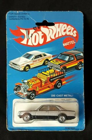 Vintage Hot Wheels Mercedes - Benz 380 Sel Die Cast Car 1981 Silver Metallic