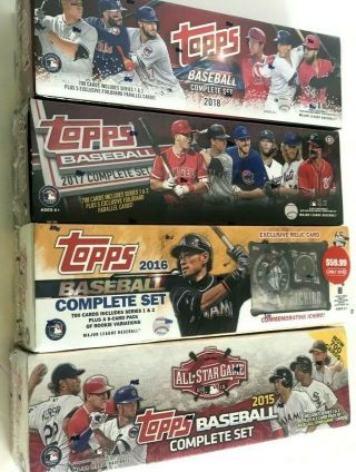 2018,  2017,  2016 & 2015 Topps Complete Factory Set Combo