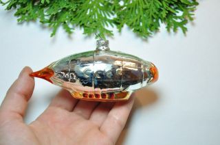 Vintage Russian Silver Glass Christmas Ornaments Xmas Ussr Dirigible Airship
