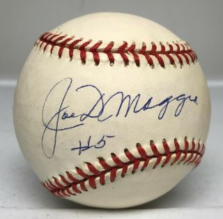 Joe Dimaggio Signed Baseball W/ Rare " 5 " Jersey Number Inscription Jsa Loa